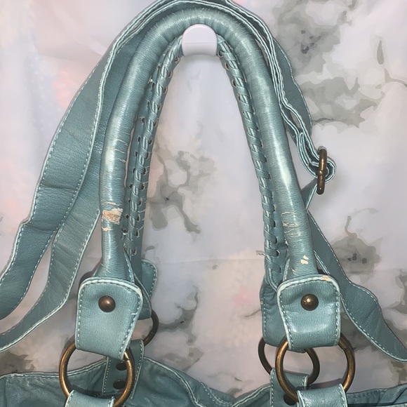 🎒 Vintage Deux Lux Teal Western Embossed Large Shoulder Bag Urban Outfitters - Picture 7 of 14